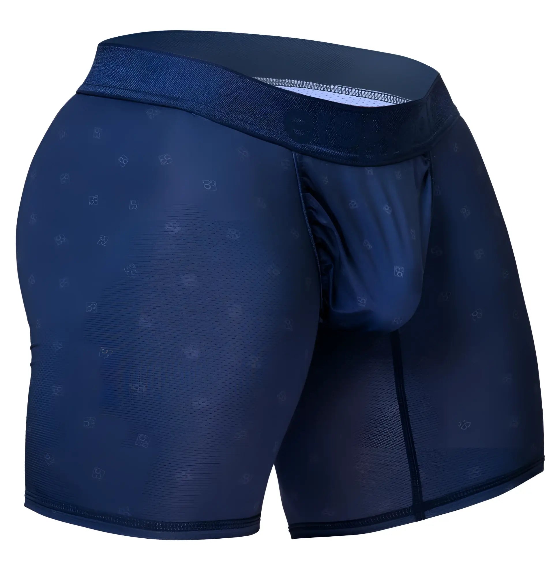 Dark blue ergoWear ew1753 feel se boxer briefs with subtle geometric pattern on soft breathable fabric