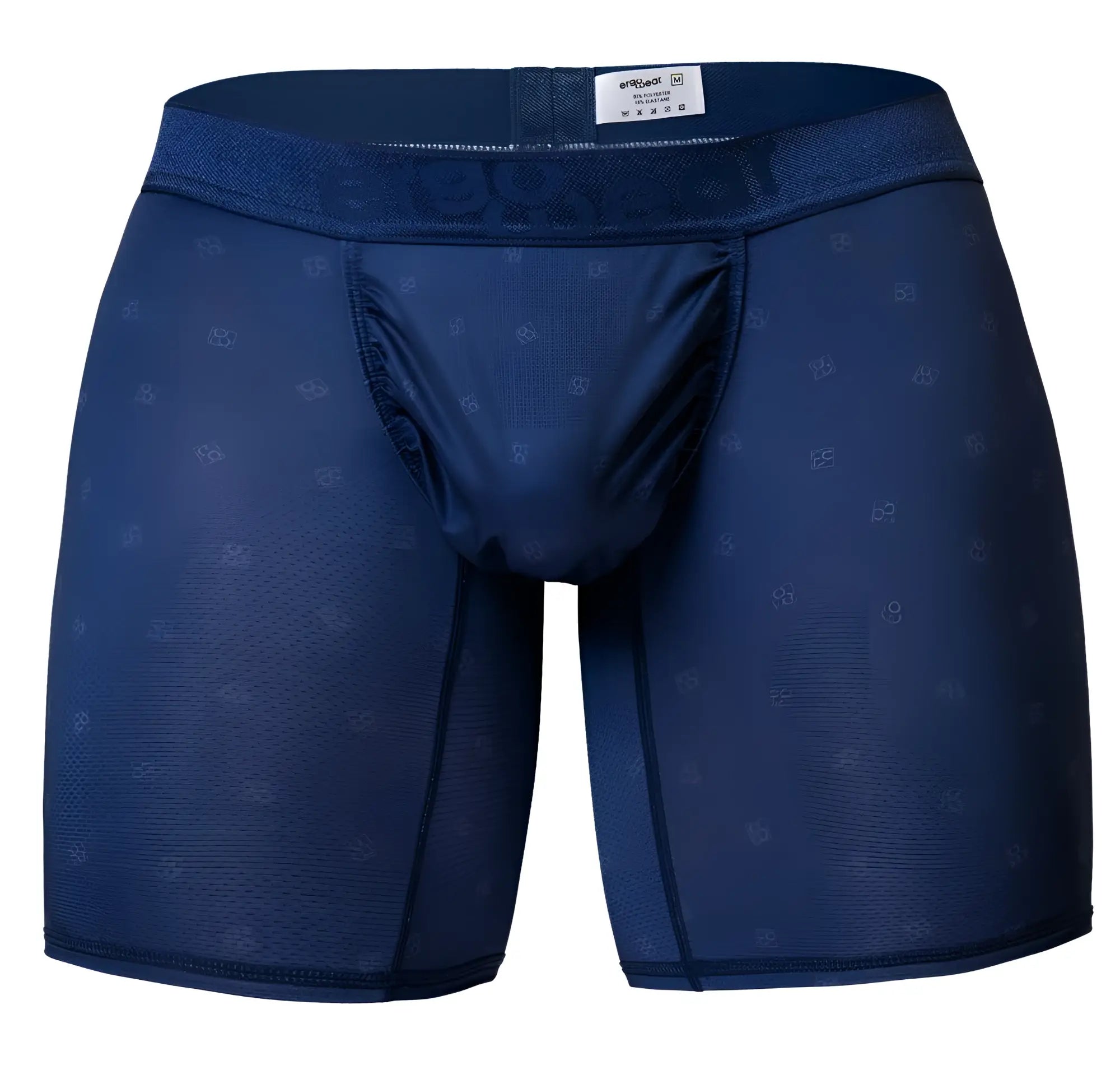 Navy blue ergowear ew1753 feel se boxer briefs with subtle repeating pattern and reinforced seams for comfort