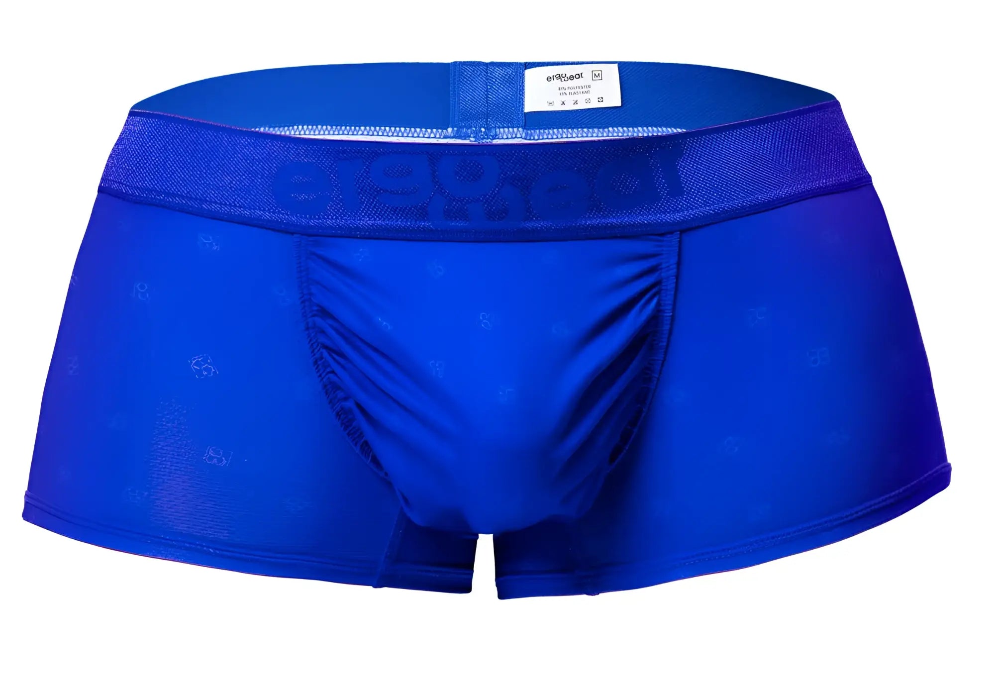 Bright royal blue ergo wear ew1756 feel se trunks with subtle pattern and elastic waistband for men
