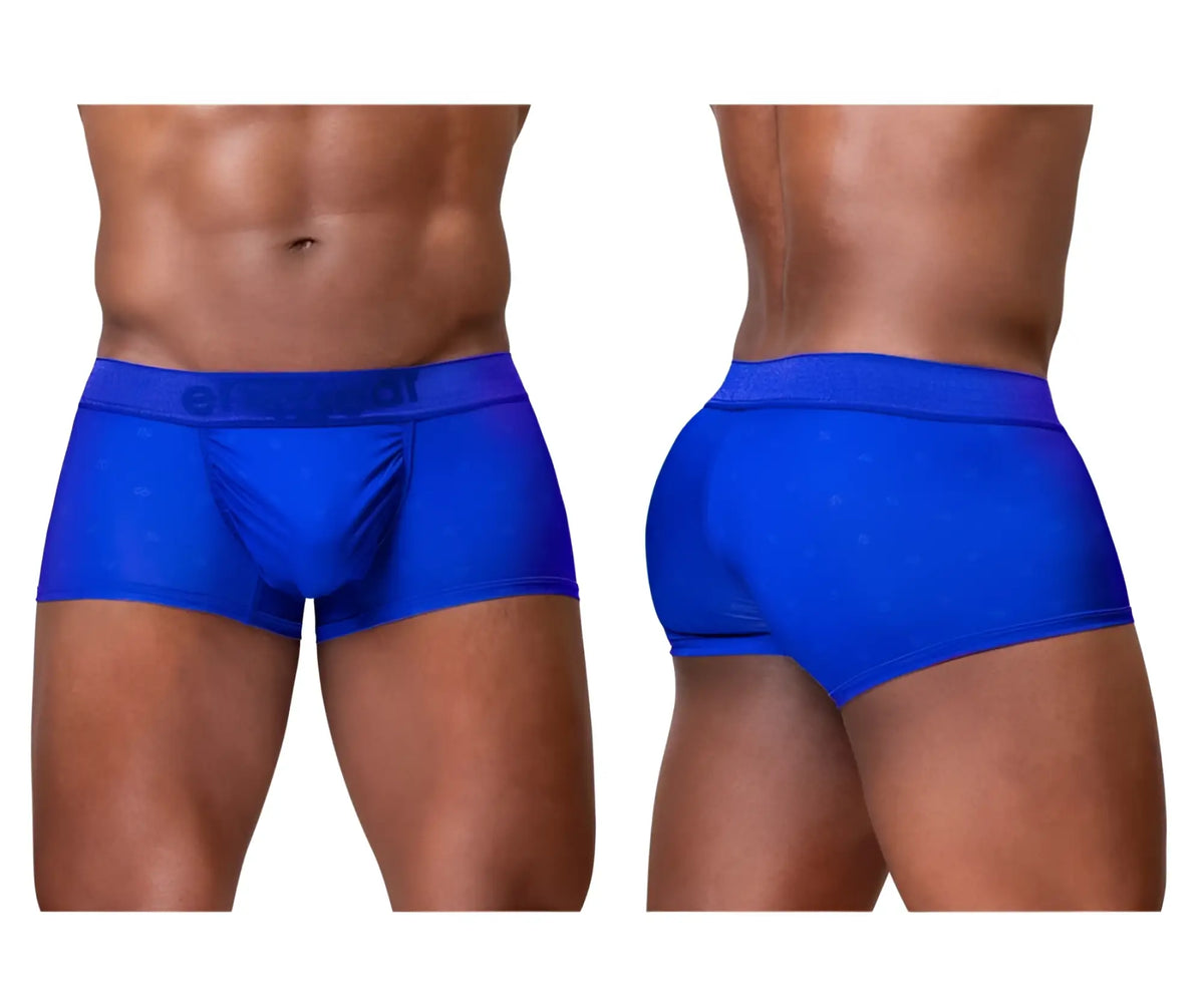 Vibrant royal blue ergoWear EW1756 FEEL SE trunks with subtle textured pattern and elastic waistband for men