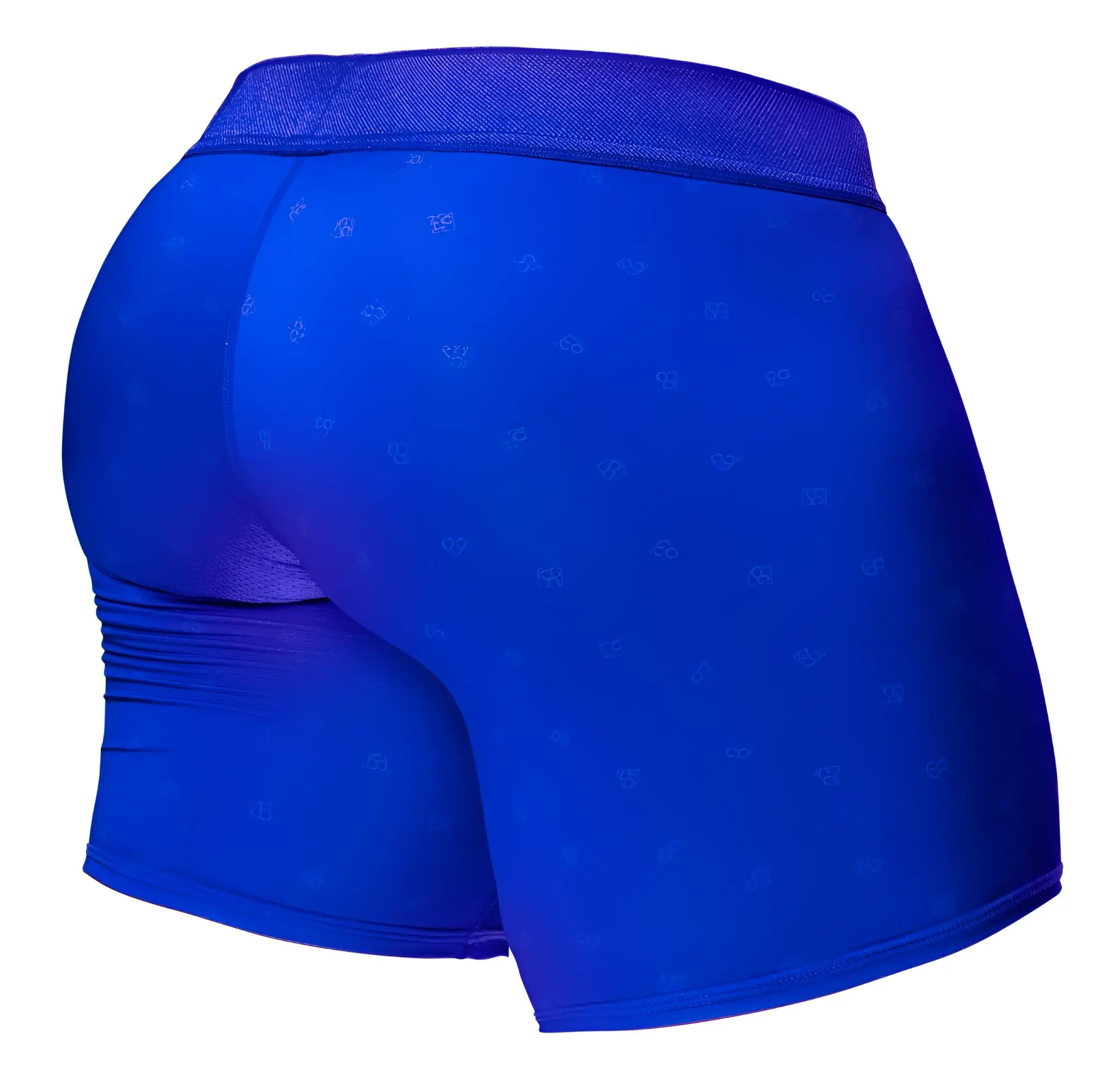 Royal blue ergo wear ew1757 feel se men’s boxer briefs with subtle pattern and elastic waistband front view