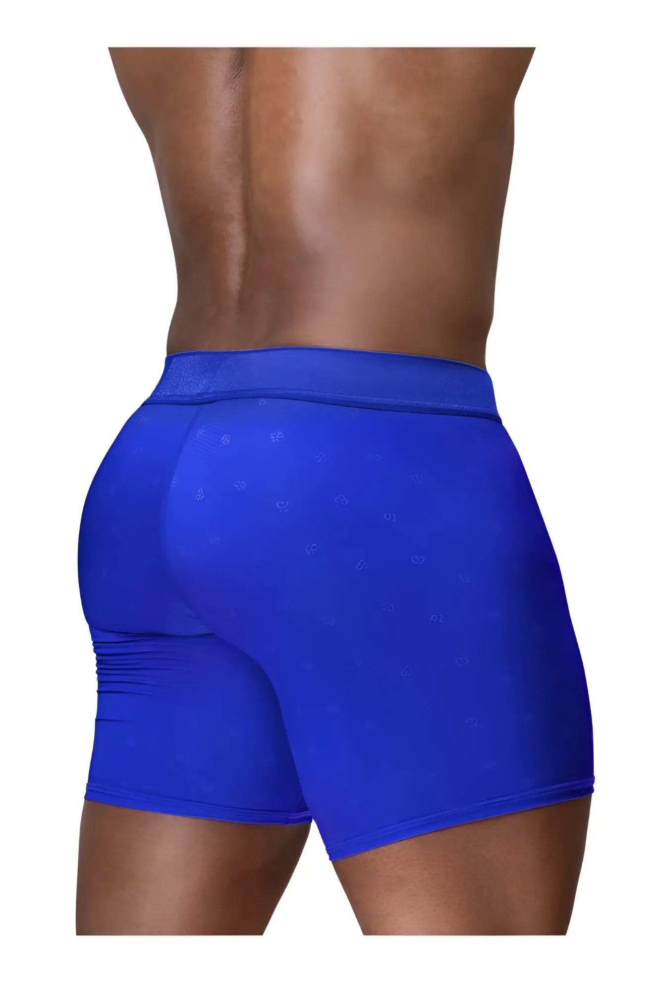 Vibrant royal blue ergoWear EW1757 feel SE men’s boxer briefs with subtle textured pattern and elastic waistband