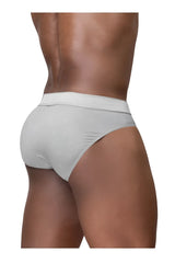 ErgoWear ew1759 feel se briefs in silver feature light gray seamless textured fabric with a smooth waistband