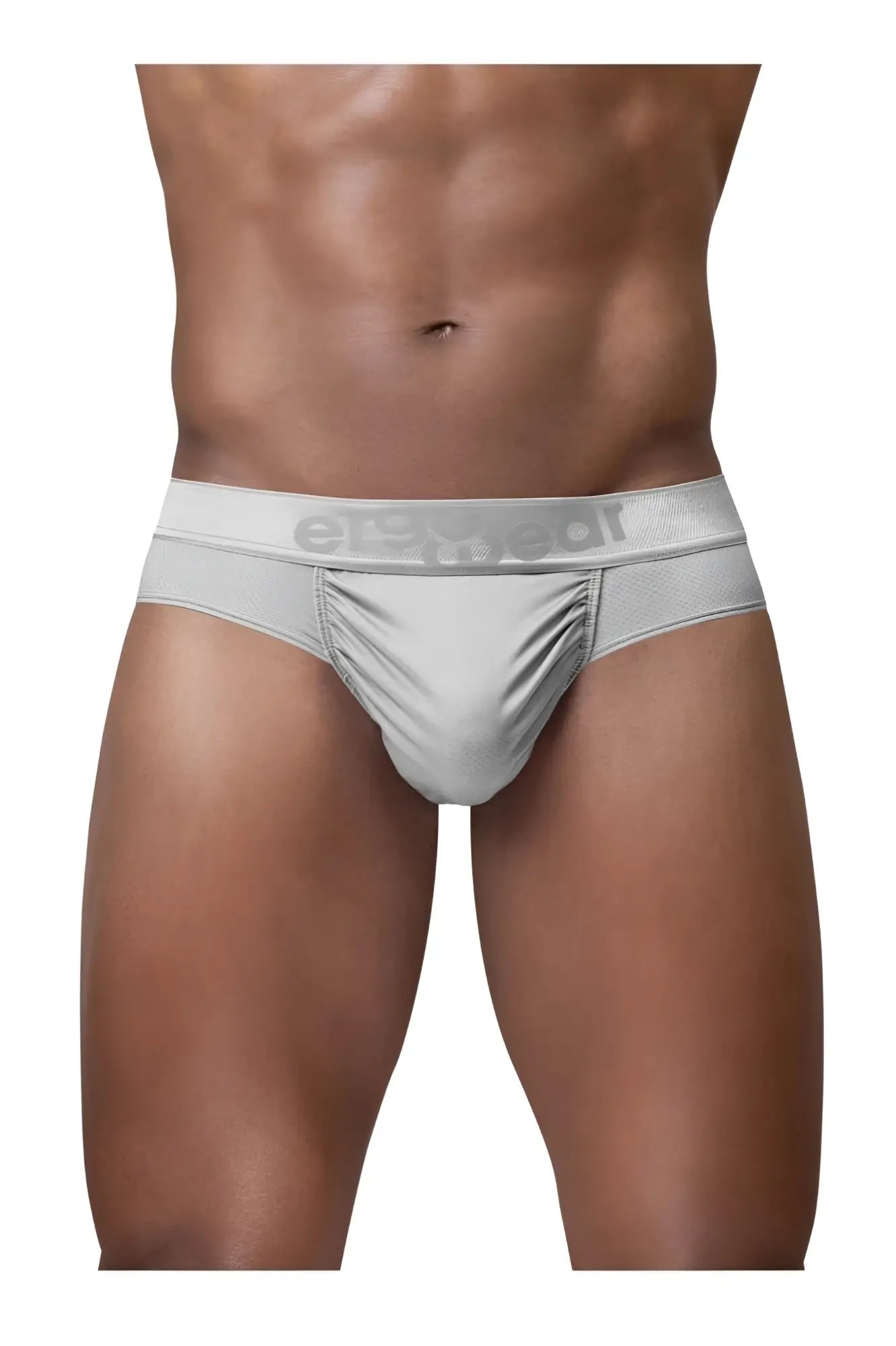 Silver ergoWear ew1759 feel se men’s briefs with textured waistband and erewear logo for comfortable everyday wear