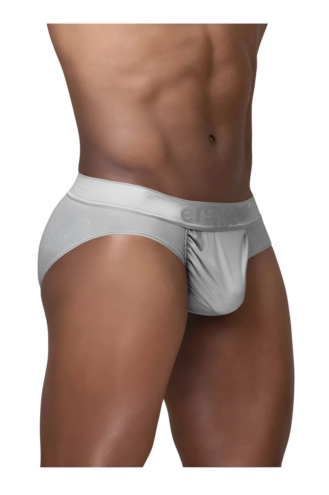 Silver mens briefs by ergowear ew1759 feel se with textured waistband and subtle branding in silver color