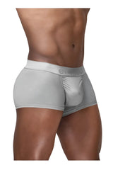 Gray mens briefs ergo wear ew1760 feel se trunks in silver with smooth form fitting fabric and subtle waistband logo