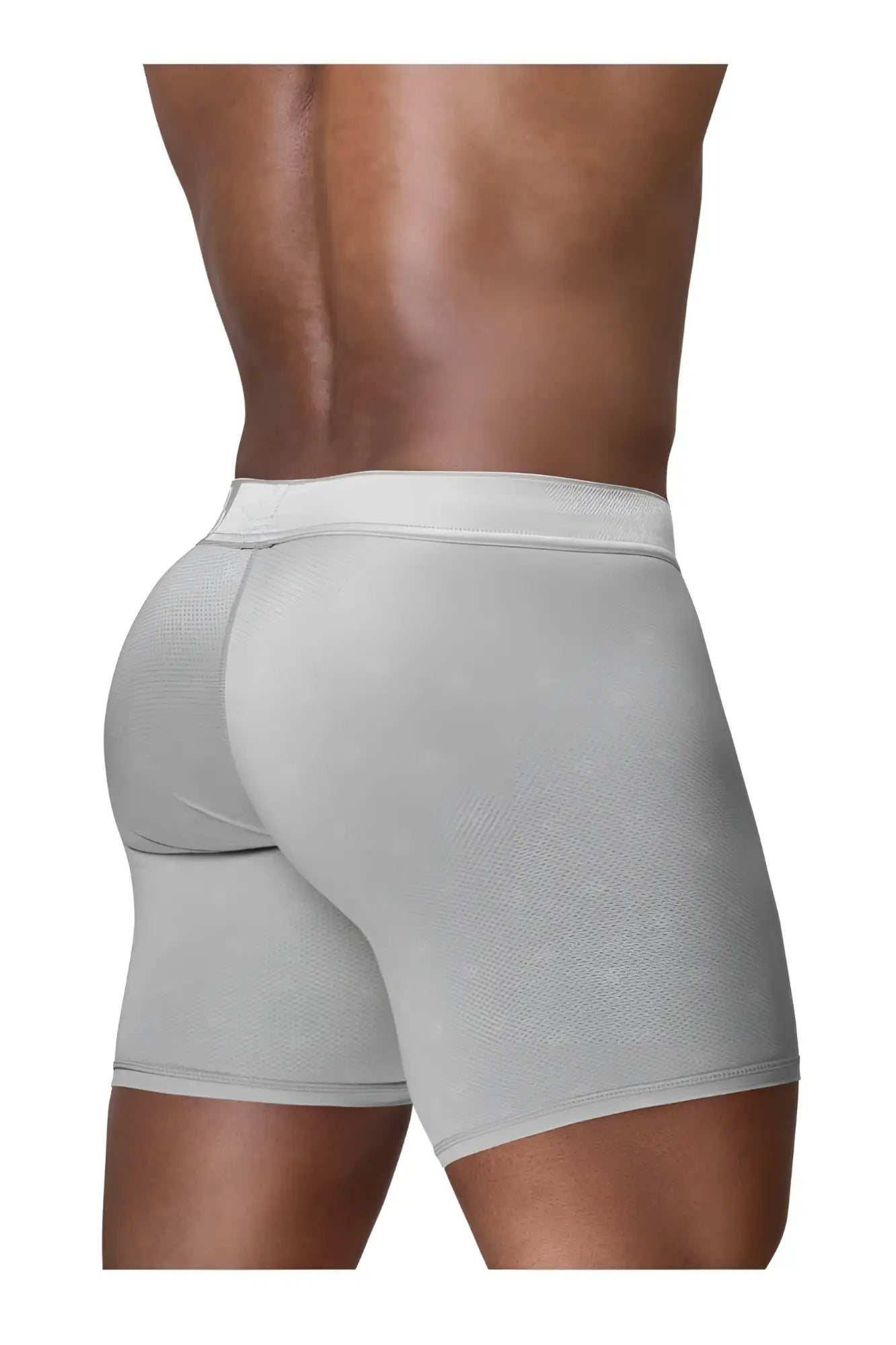 Ergo wear ew1761 feel se boxer briefs in silver gray textured fabric with solid waistband for comfortable fit