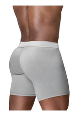 Ergo wear ew1761 feel se boxer briefs in silver gray textured fabric with solid waistband for comfortable fit