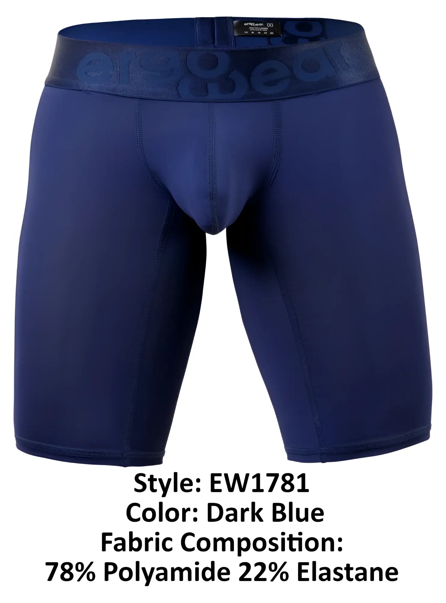 Dark blue ergo wear ew1781 max bold athletic men’s boxer briefs with matching begood embossed waistband