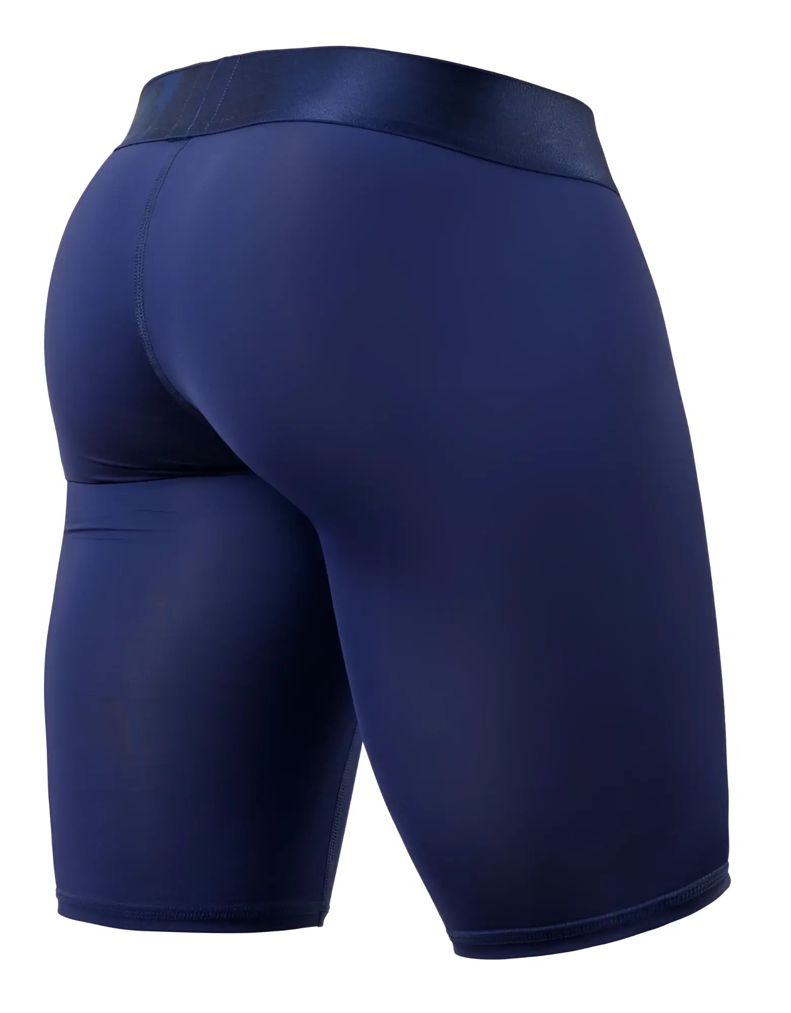 Navy blue ErgoWear EW1781 MAX BOLD compression shorts with matching elastic waistband for athletic use