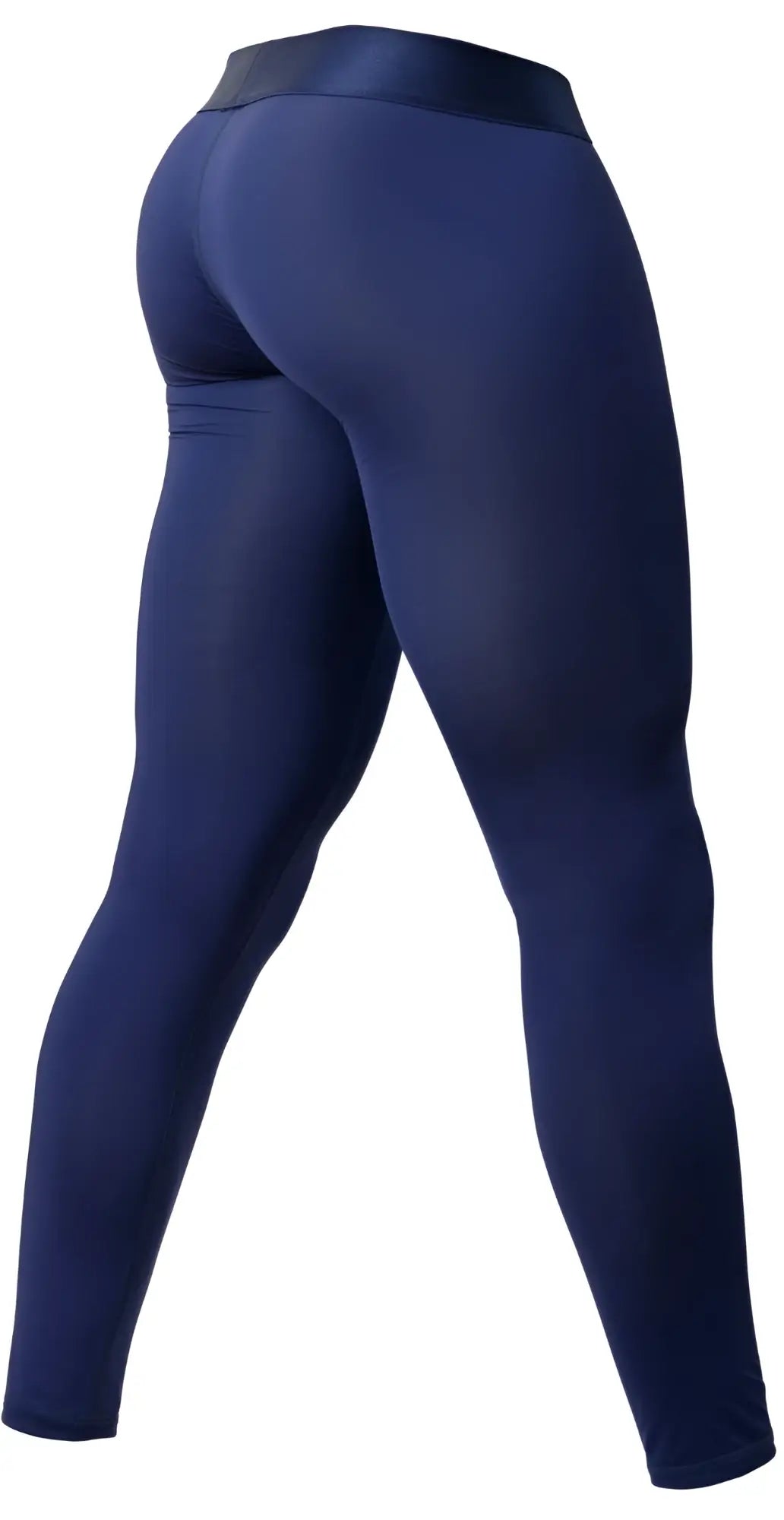 Navy blue ergoWear ew1782 max bold high-waisted leggings with smooth stretch fabric and black waistband