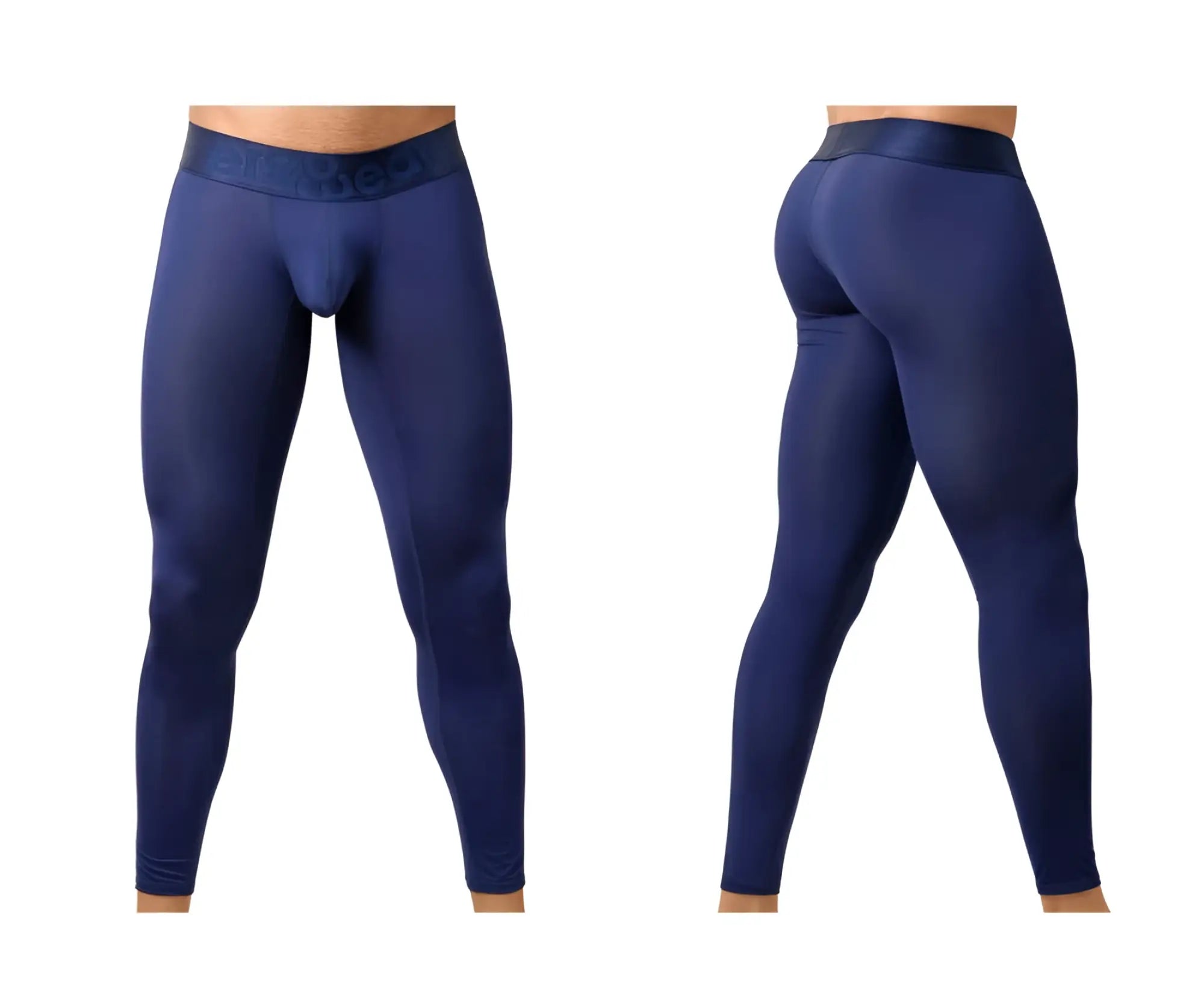 Navy blue ergo wear ew1782 max bold men’s compression tights with matching elastic waistband and subtle branding