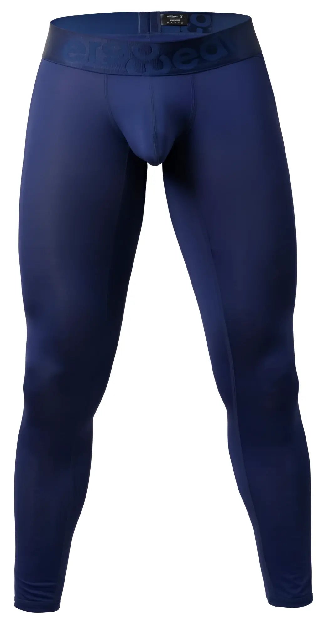 Ergowear ew1782 max bold navy blue seamless men’s compression tights with branded waistband for athletic use