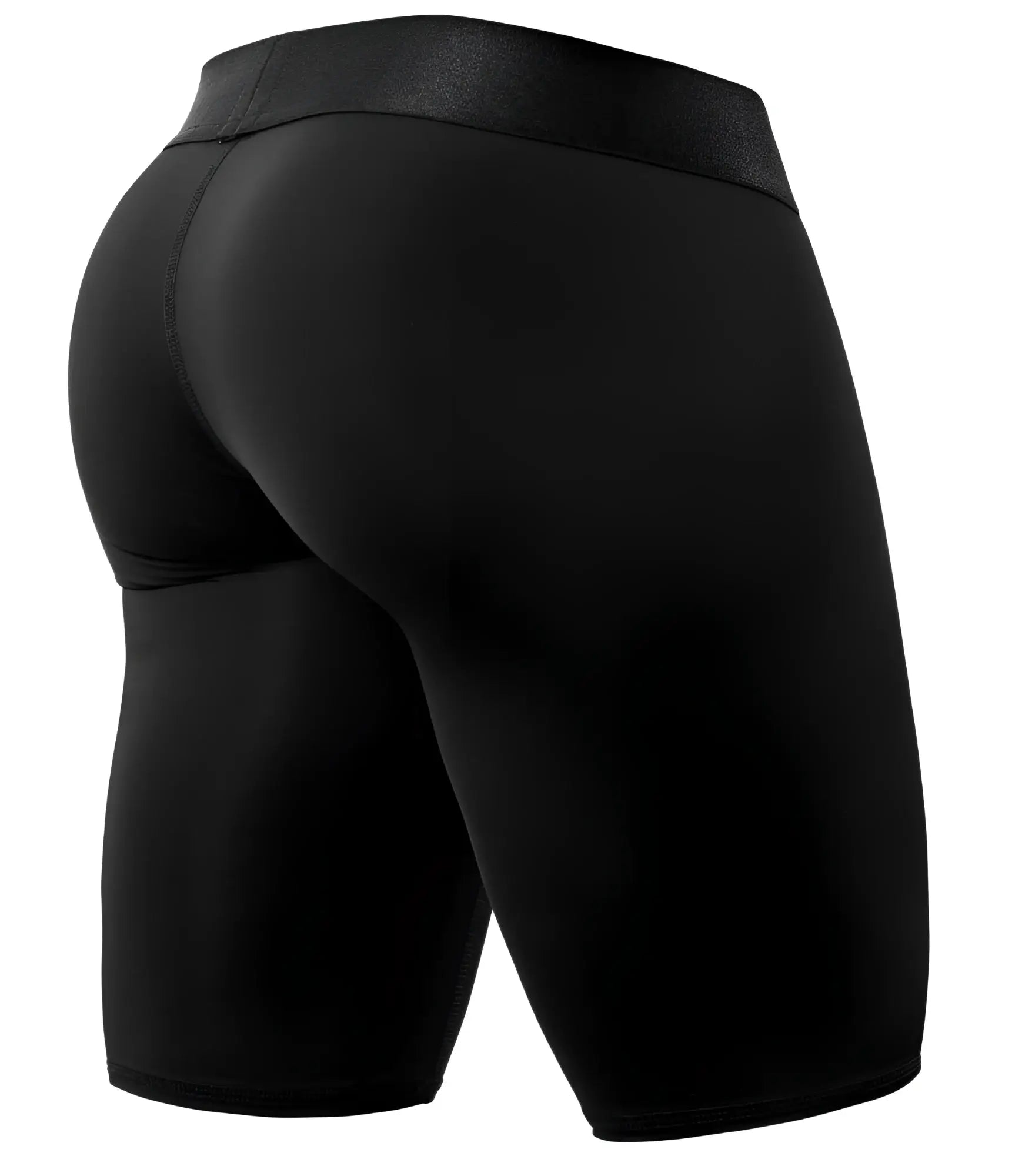 Black high-waisted ergo wear ew1783 max bold athletic compression shorts with textured waistband