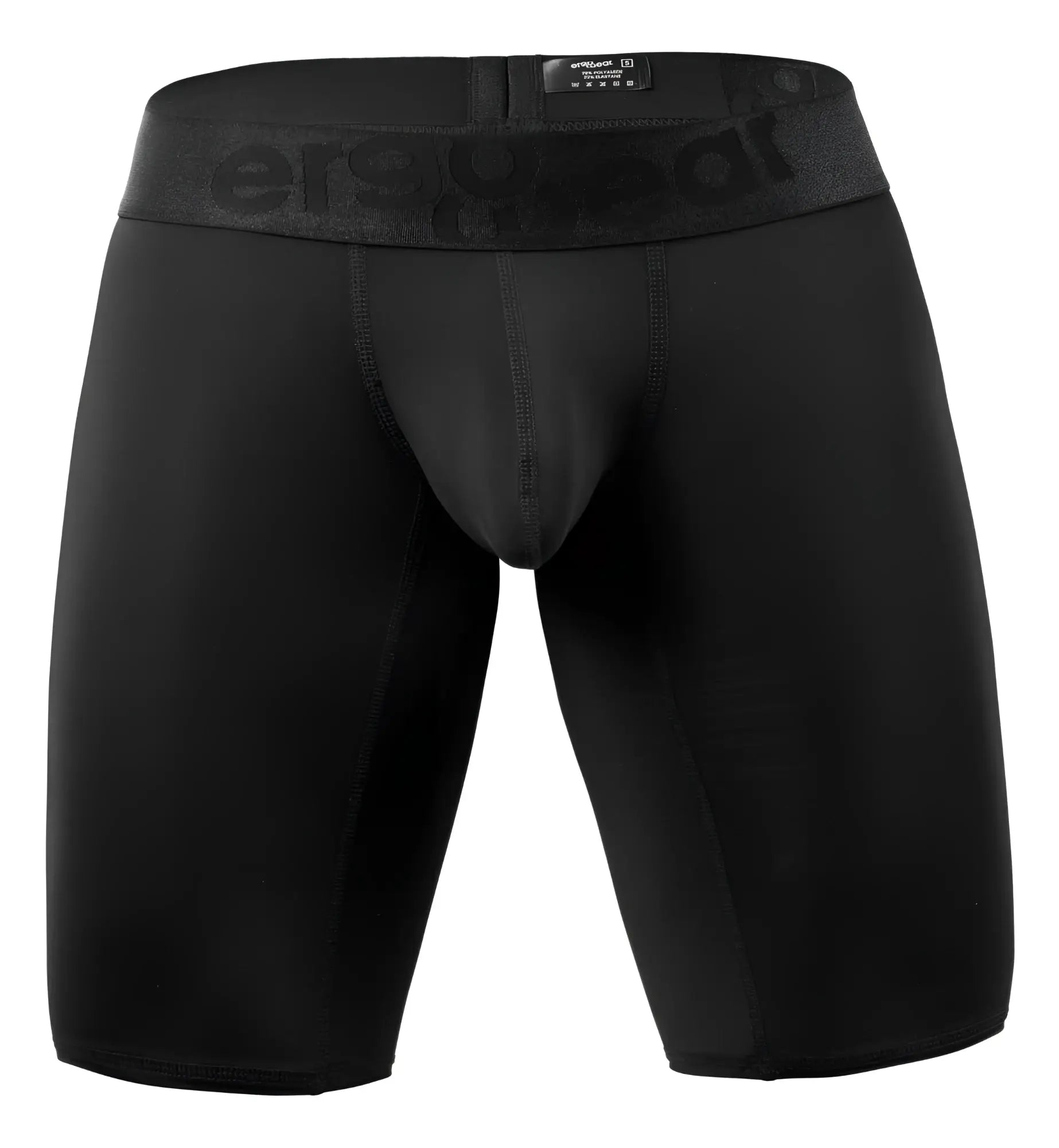 Black ergo wear ew1783 max bold compression shorts with branded waistband for athletic use