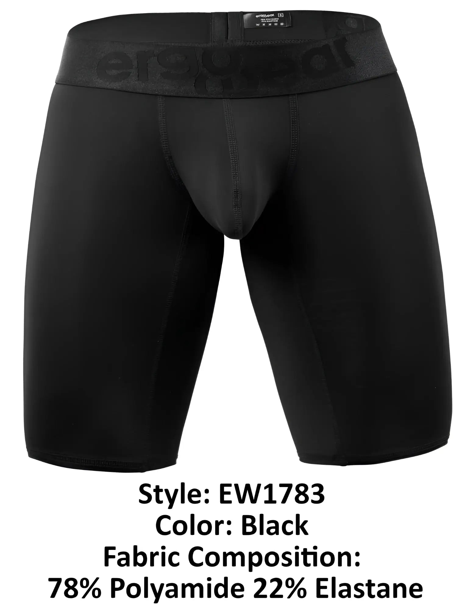 Black mens ergowear ew1783 max bold compression briefs with snug fit and elastic waistband in black color