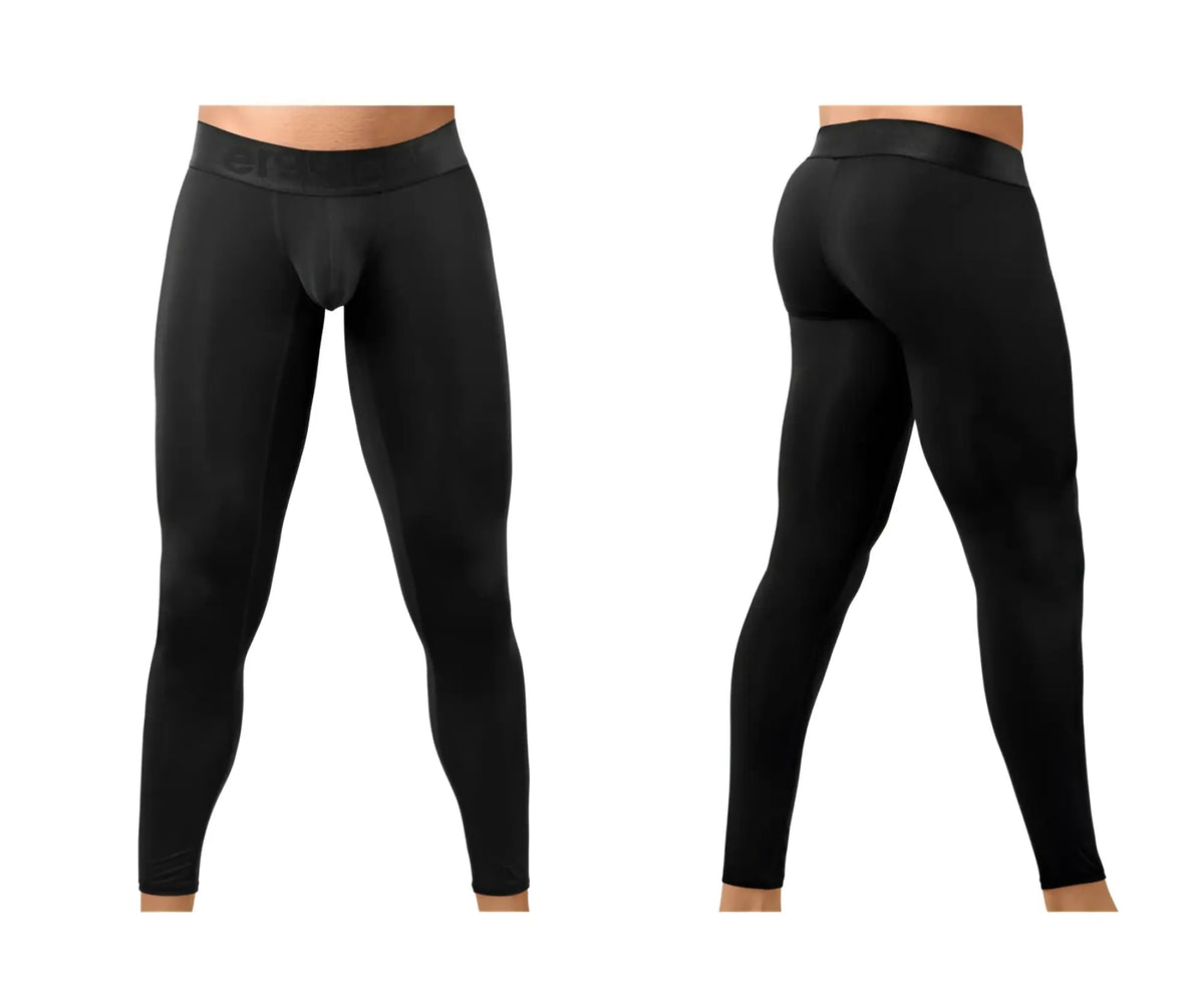 Black ErgoWear EW1784 MAX BOLD compression tights with smooth stretchy fabric and subtle waistband logo