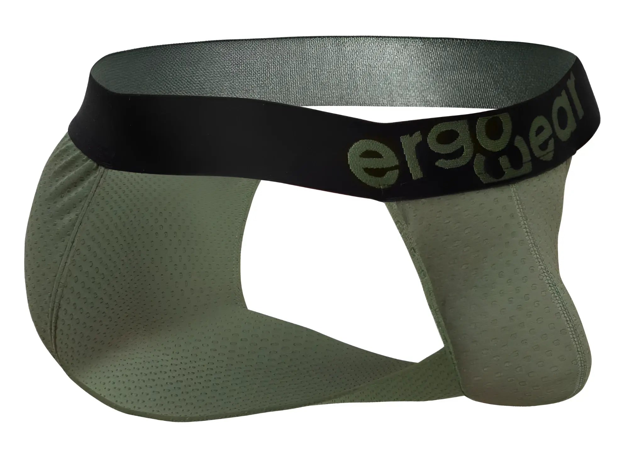 Olive green ergo wear ew1786 max flow bikini briefs with black waistband featuring ergonomic design