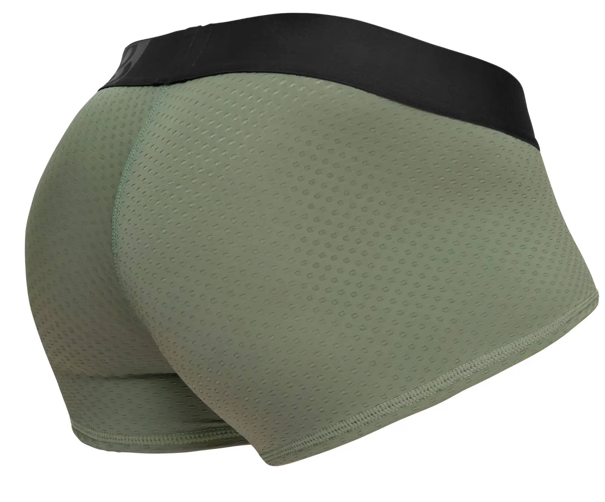 Olive green mesh ErgoWear EW1787 MAX FLOW trunks with black elastic waistband for breathable comfort