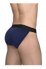 ErgoWear ew1790 max flow bikini briefs in dark blue textured fabric with black elastic waistband for comfort