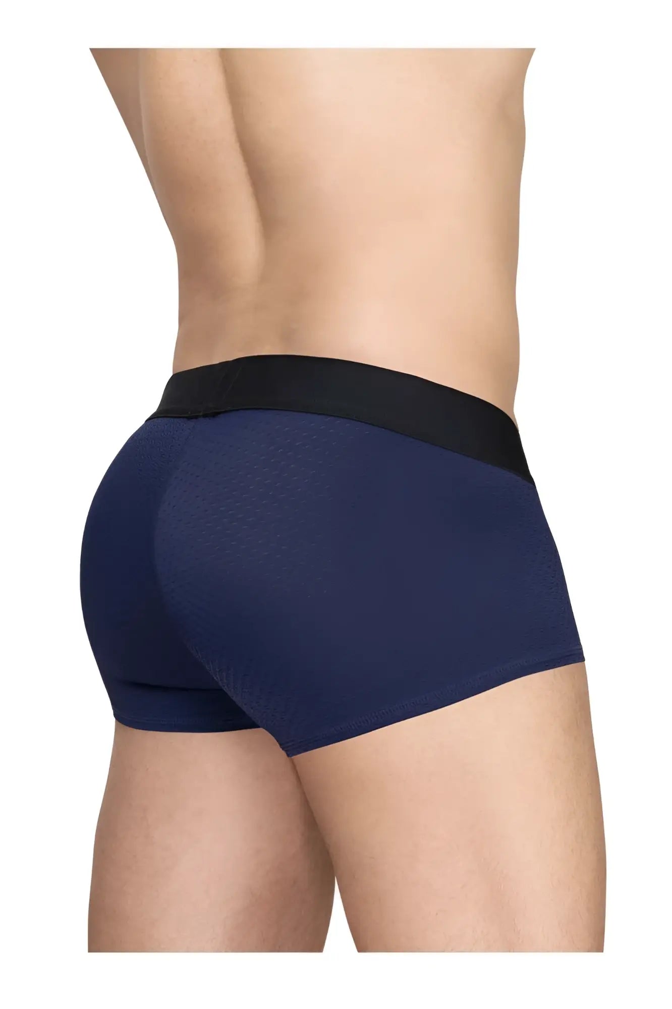Navy blue ergo wear ew1791 max flow trunks with black elastic waistband designed for breathability and comfort