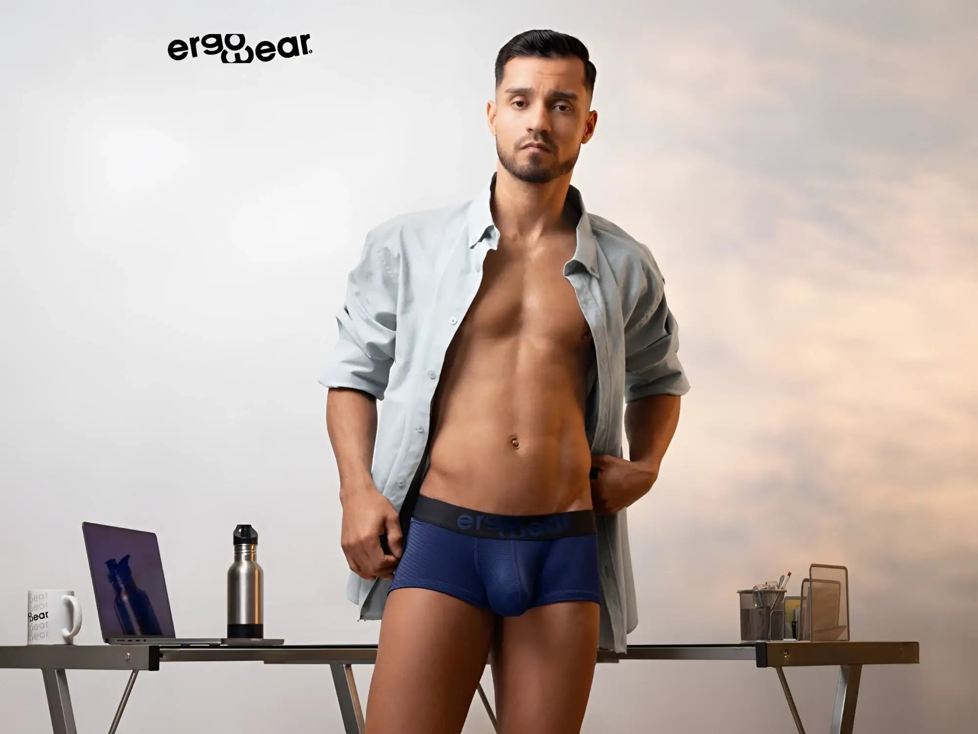Navy blue ergonomic trunks from ergowear ew1791 max flow with breathable fabric for comfortable support