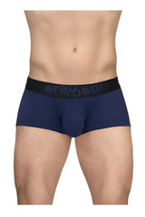 Navy blue ergonomic briefs with black waistband and ergo wear branding from ergowear ew1791 max flow trunks line