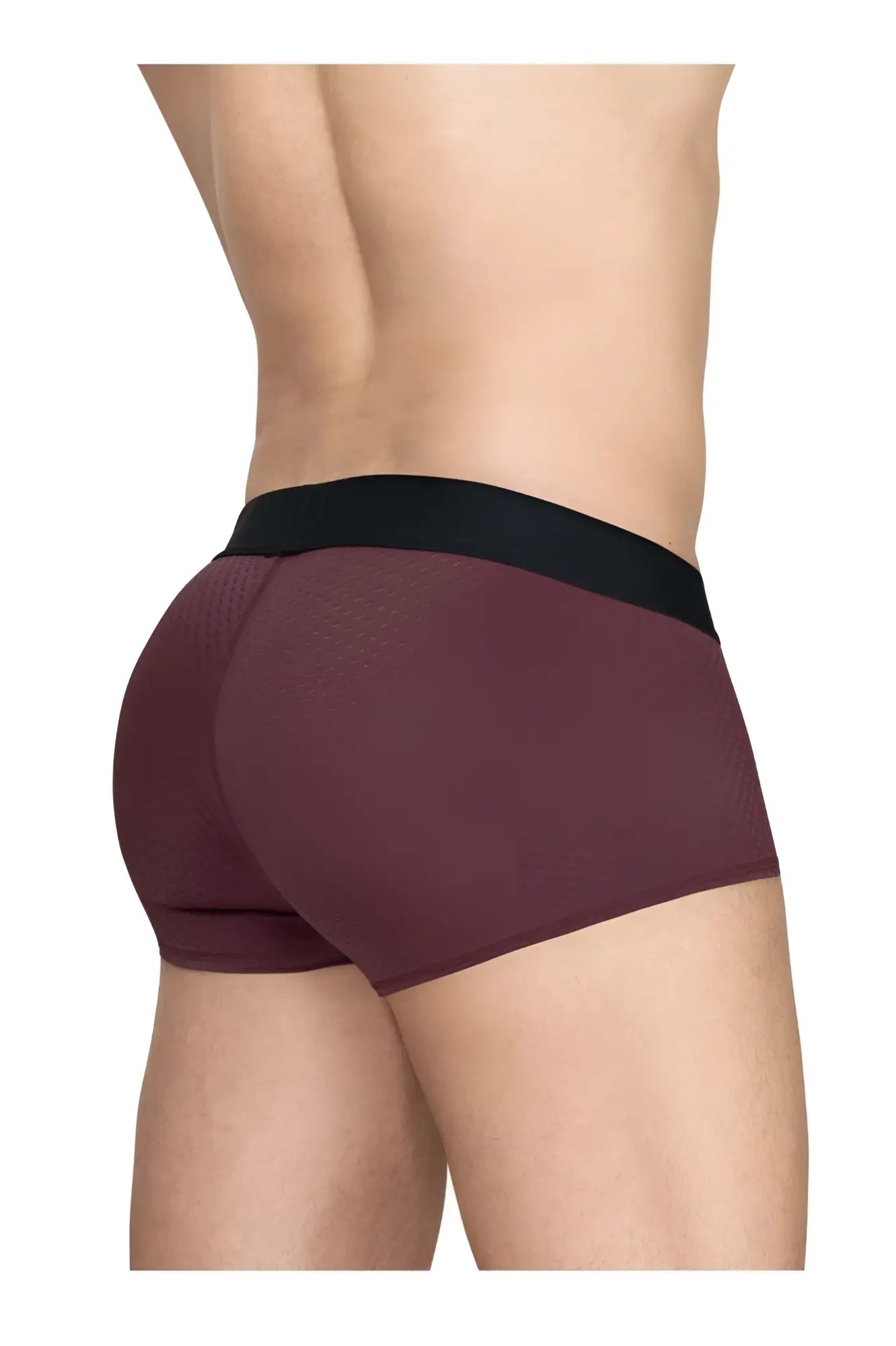 Maroon ergoWear ew1795 max flow trunks with black elastic waistband designed for comfort and breathability
