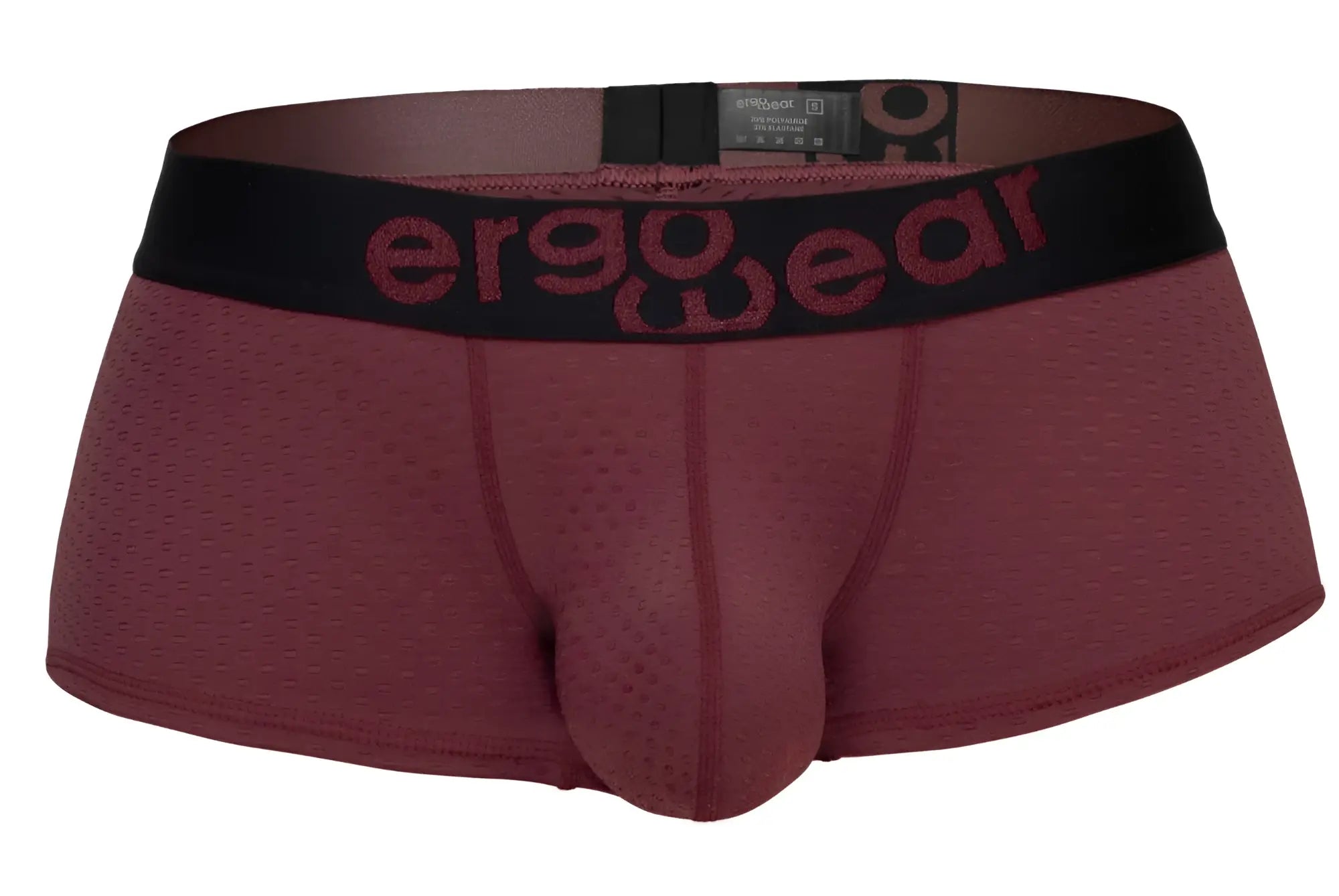 Ergowear ew1795 max flow trunks in burgundy with ergonomic design and black waistband featuring ergo wear logo