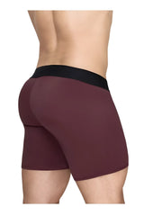 Ergowear ew1796 max flow maroon boxer briefs with black elastic waistband designed for breathable comfort
