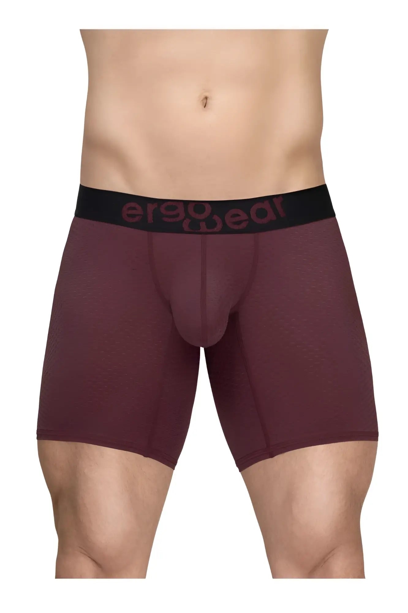 Maroon ergonomic boxer briefs with a black ergogear waistband ergoWear EW1796 max flow for comfort and support
