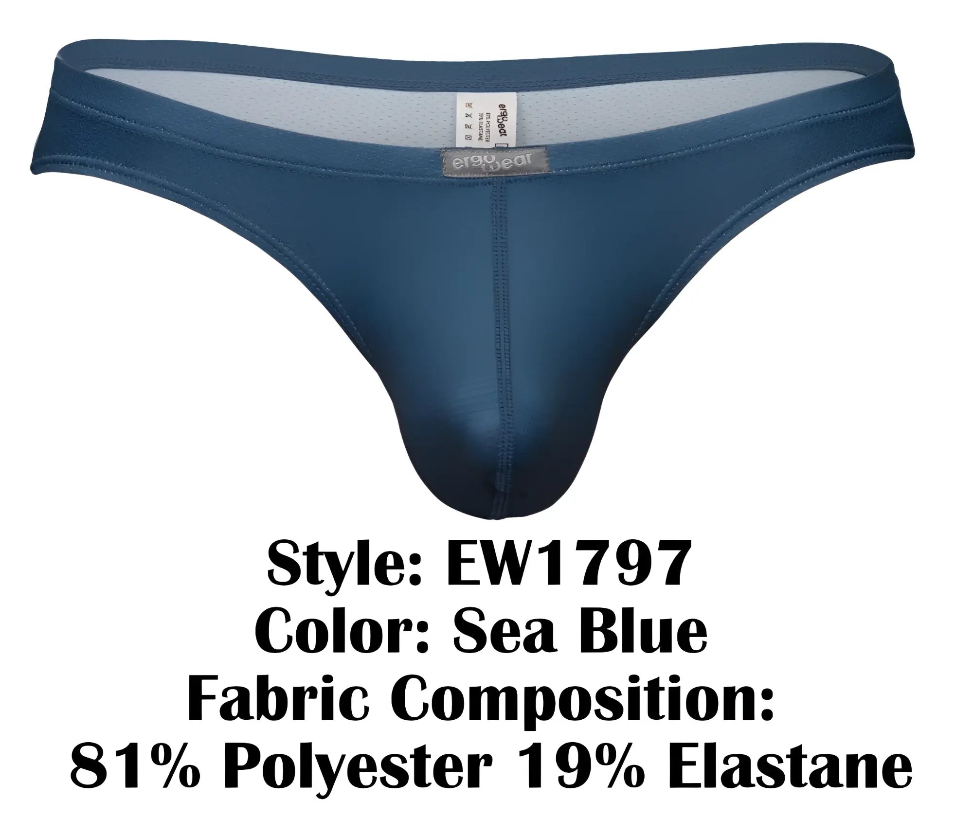 Sea blue ergoWear EW1797 X4D SE men’s thong with sleek form-fitting design made of 81 polyester and 19 elastane