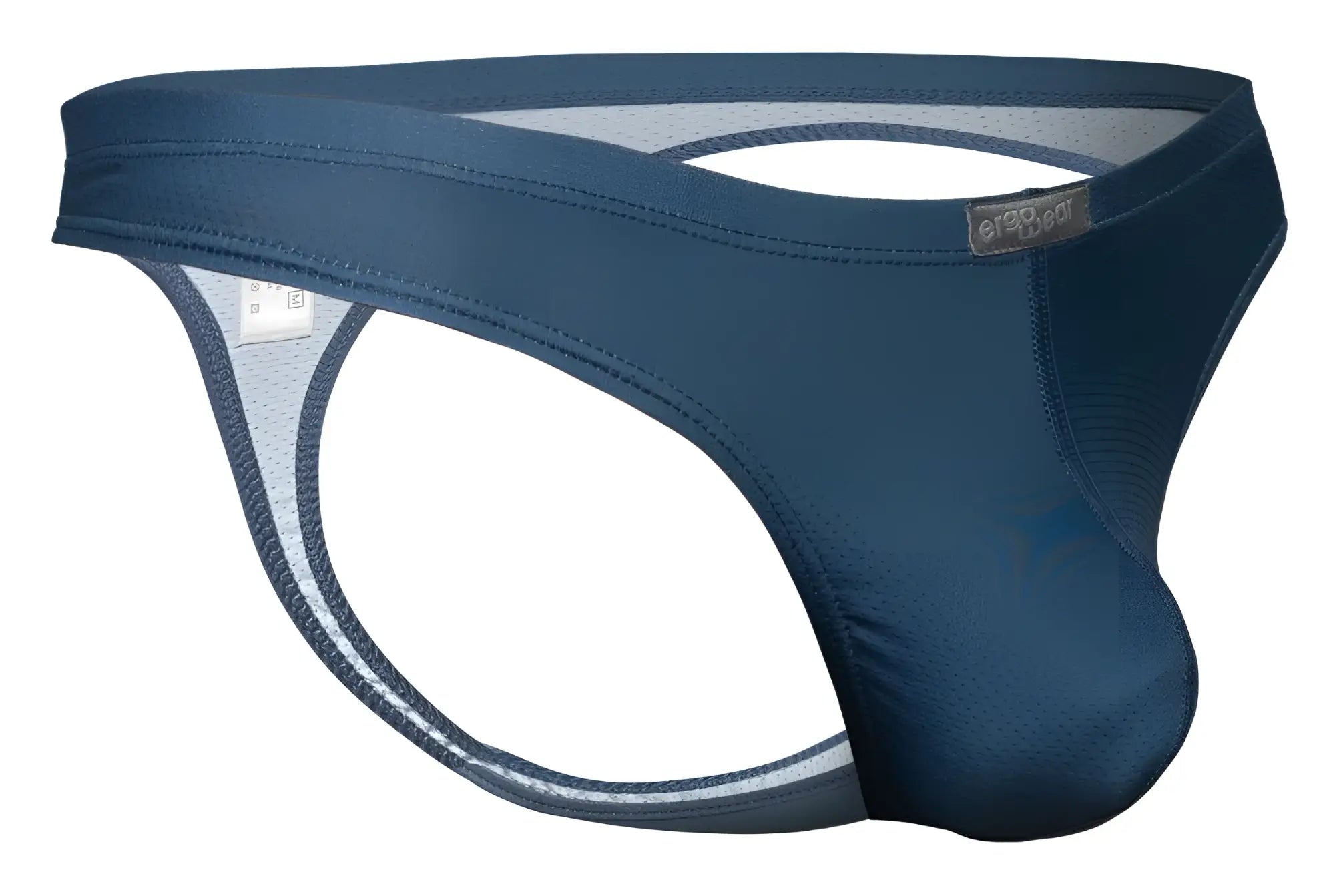 Navy blue mesh ergo wear ew1797 x4d se briefs with supportive contoured design and subtle gray trim edges sea blue
