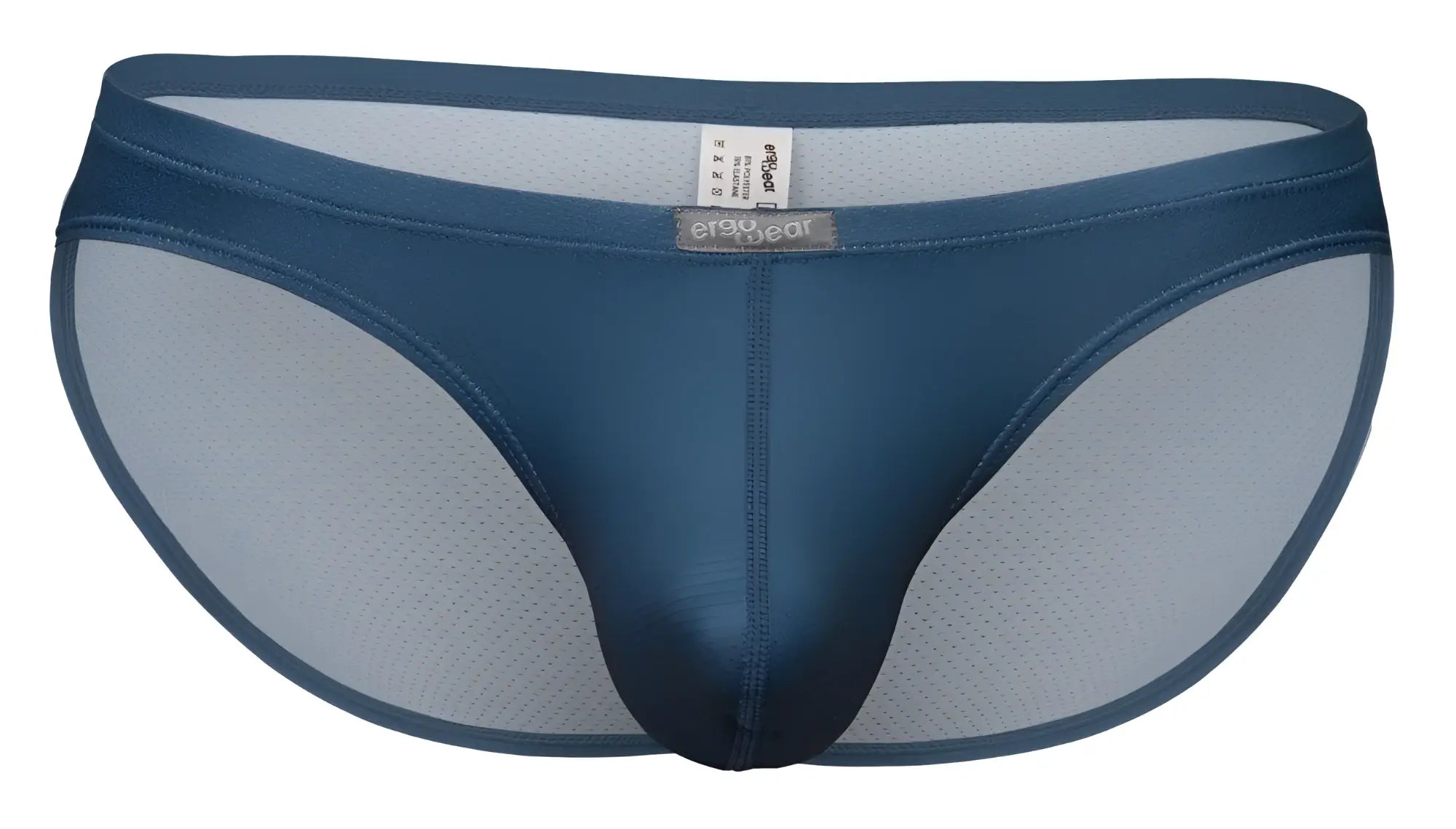 Dark blue ergo wear ew1798 x4d se bikini briefs with mesh panel and branded label for a comfortable fit