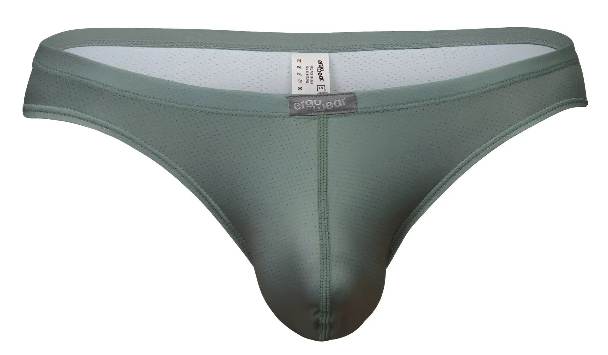 Ergowear ew1801 x4d se thongs in olive green mesh with a smooth, form-fitting design and branded waistband label