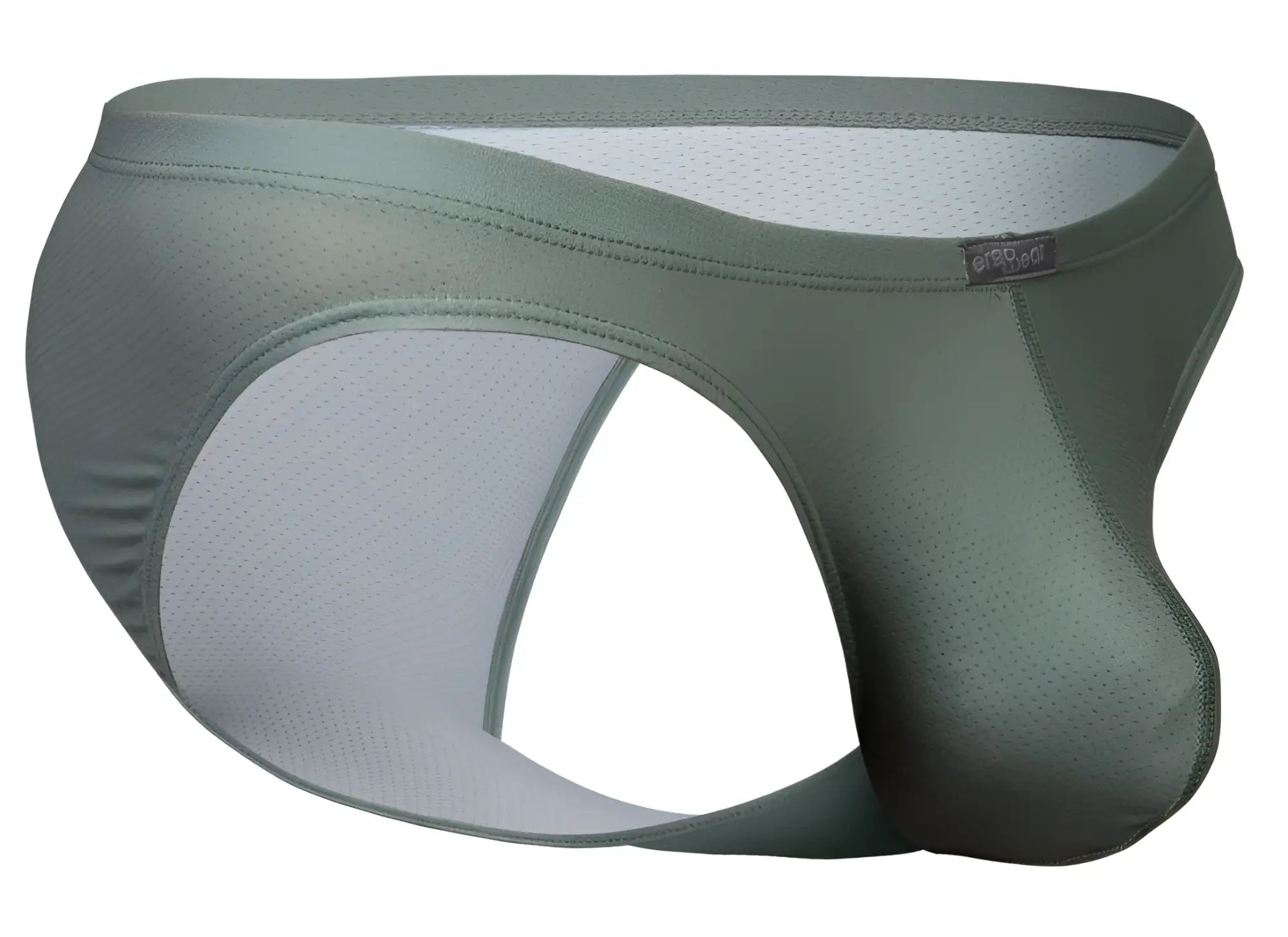 Ergowear ew1802 x4d se bikini olive green mesh briefs with lighter gray breathable lining and reinforced stitching