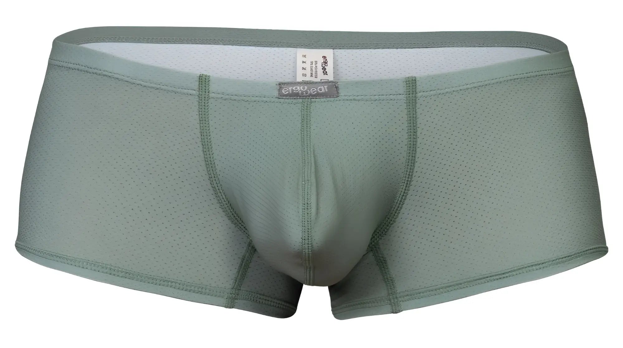 A pair of olive green ergo wear ew1803 x4d se breathable mesh boxer briefs with contoured design and elastic waistband