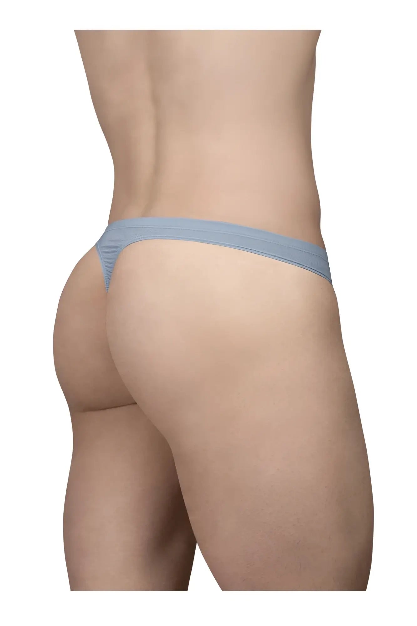 Light blue ErgoWear EW1805 X4D SE thong made of smooth stretchy fabric with narrow waistband front view