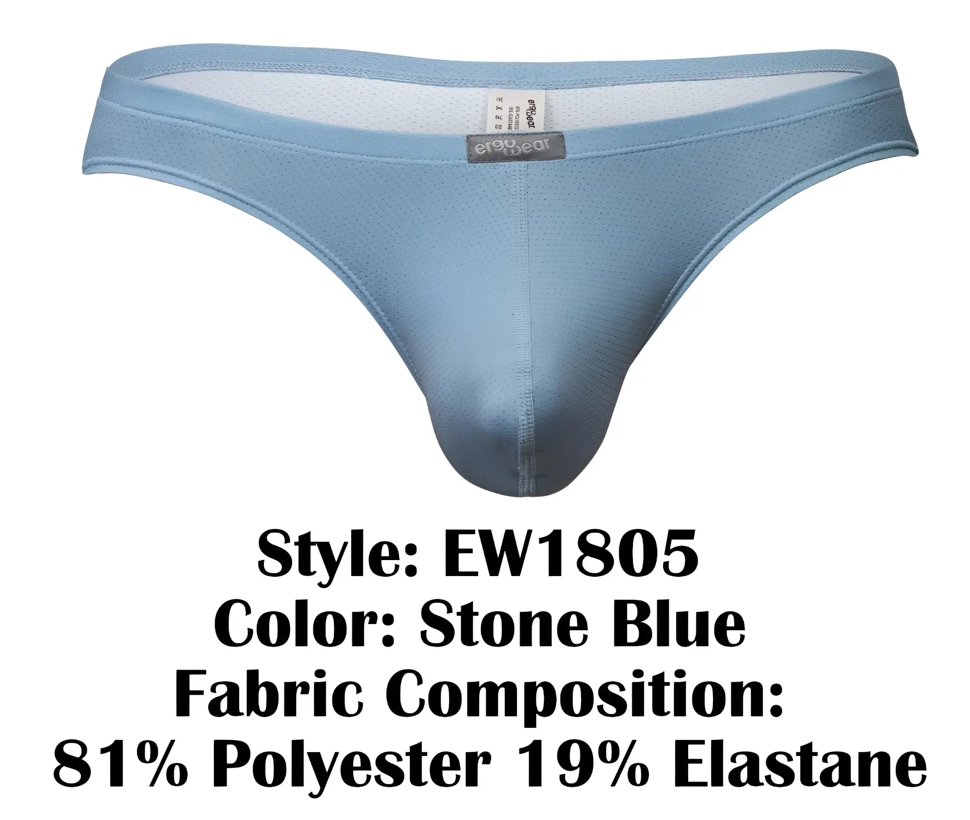 Stone blue ergo wear ew1805 x4d se men’s briefs made from 81 polyester 19 elastane for comfortable fit