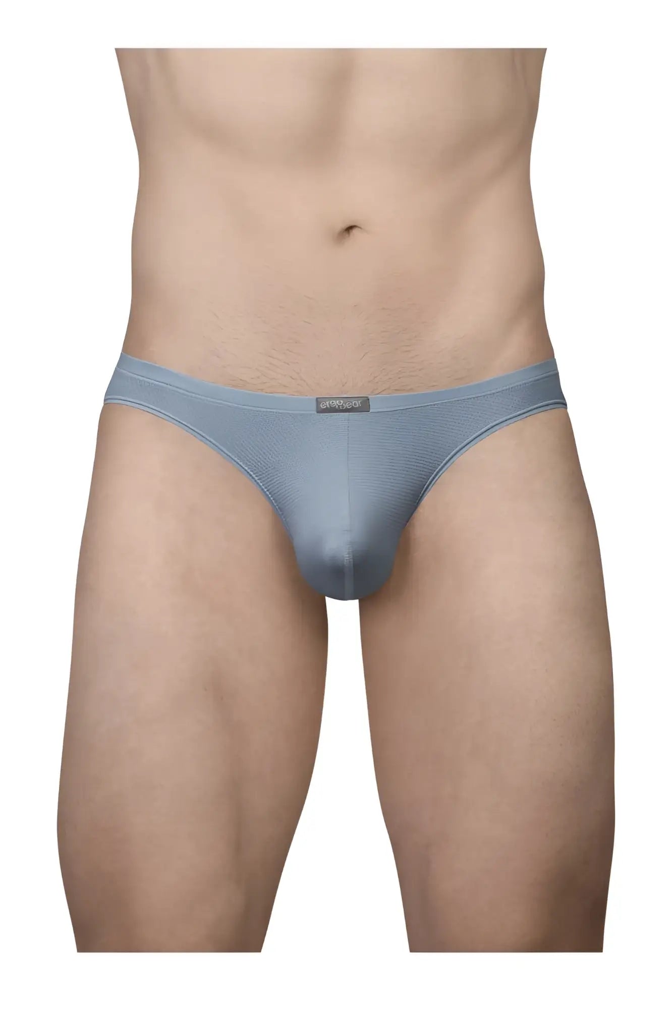 Light blue form-fitting men’s briefs by Ergowear ew1806 x4d se made of smooth stretchy fabric with subtle waistband tag