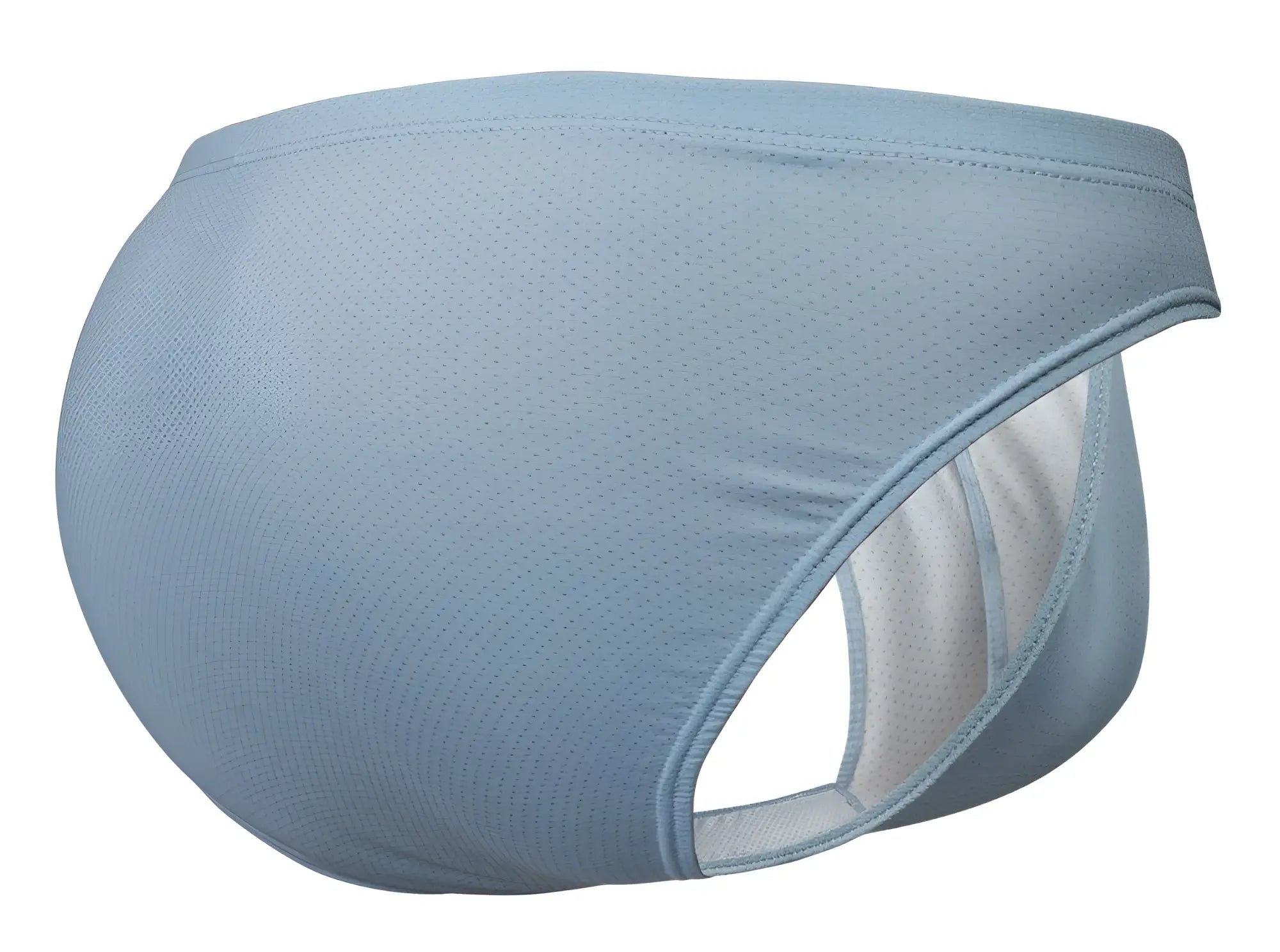Ergowear ew1806 x4d se bikini stone blue light blue mesh athletic briefs with white inner lining front view