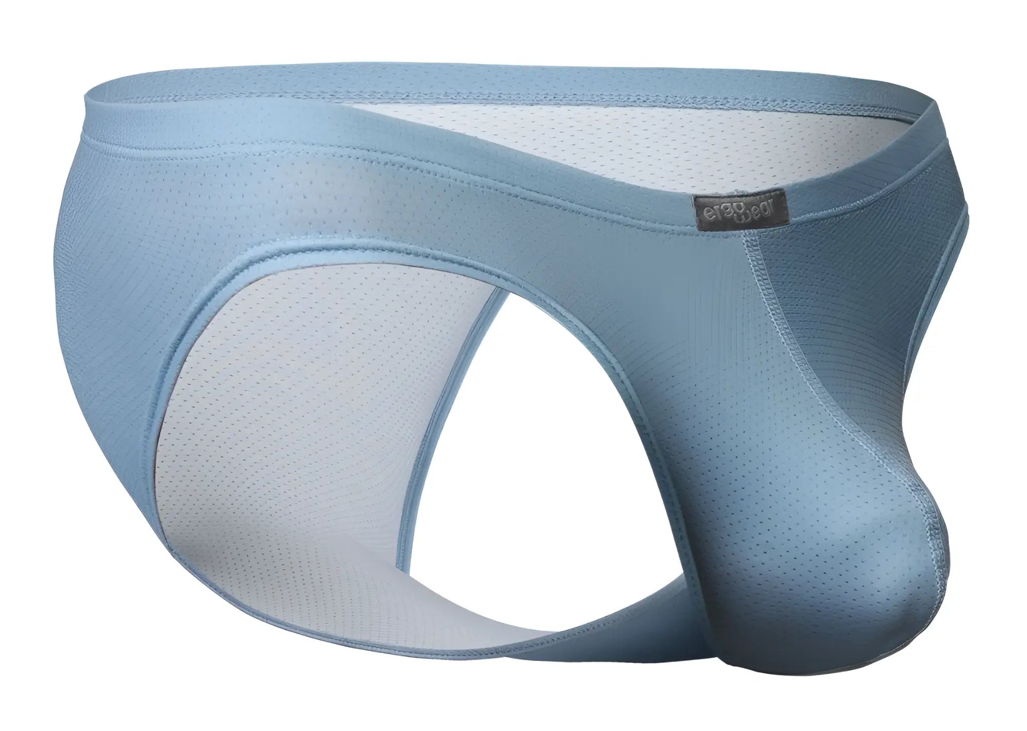 ErgoWear ew1806 x4d se bikini briefs in stone blue mesh with white breathable lining and black brand tag