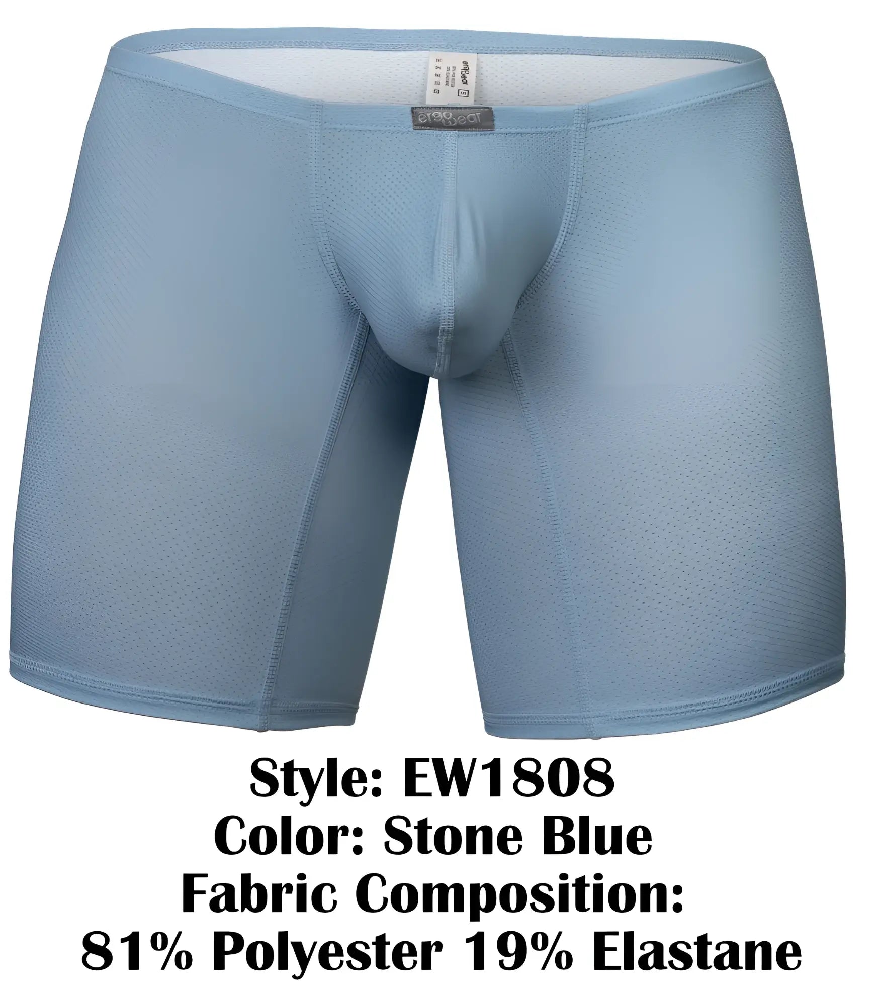 Stone blue ergo wear ew1808 x4d se boxer briefs made of 81 polyester 19 elastane with breathable mesh texture