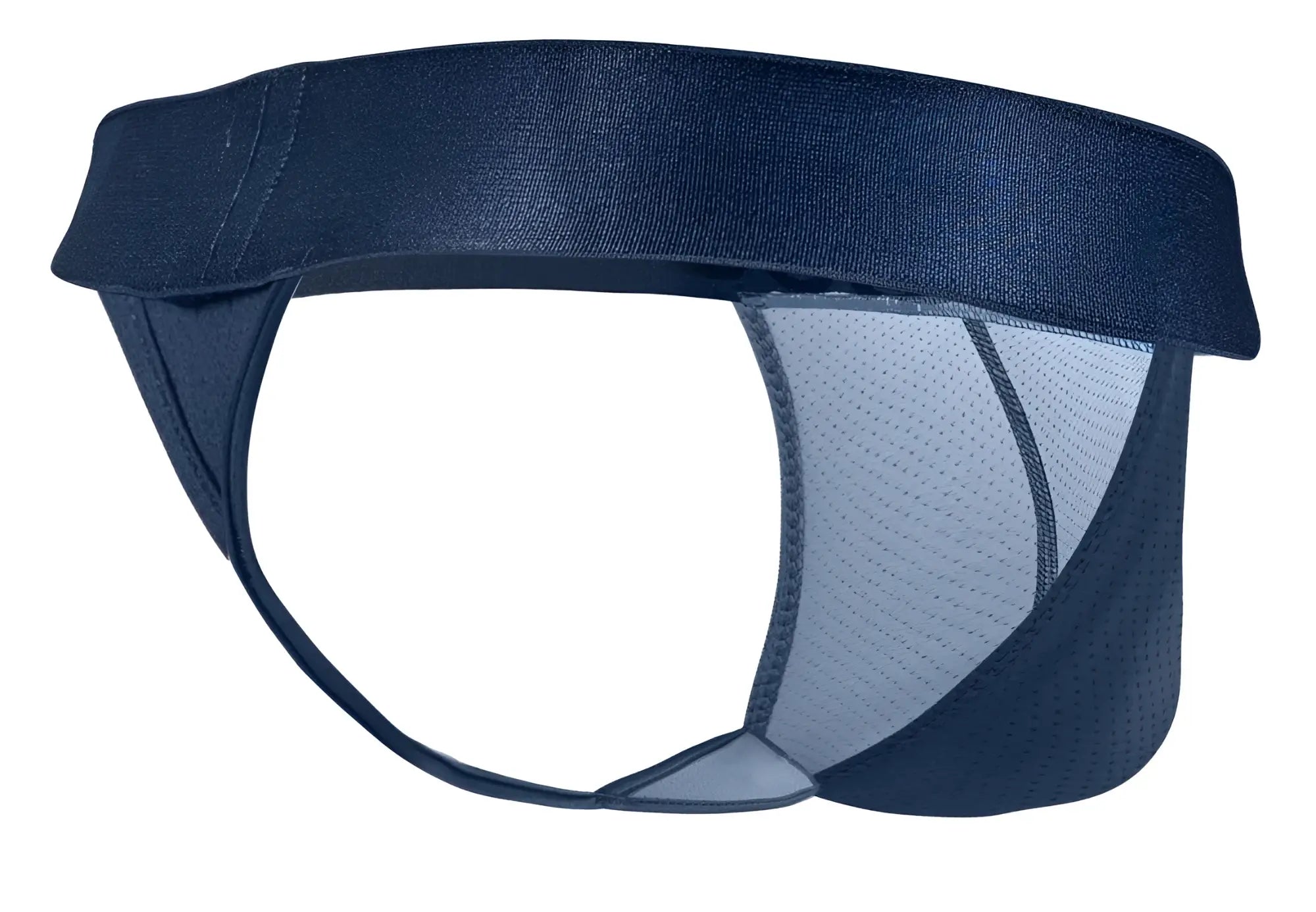 Navy blue ergowear ew1812 max bold se g-string with gray mesh panel on inner side for athletic support