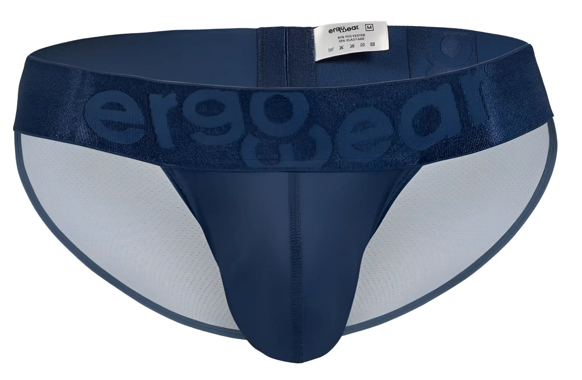 Navy blue ergo gear ergonomic briefs with mesh interior and logo waistband in ergo wear ew1813 max bold se bikini style