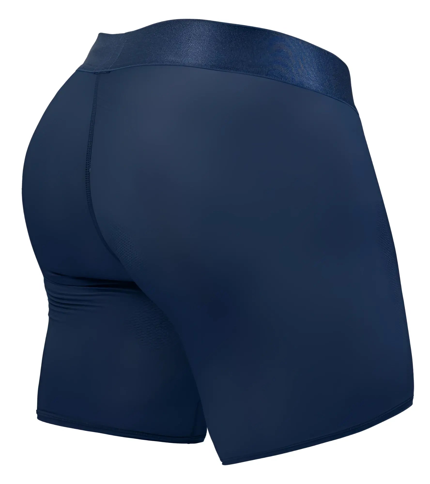 Navy blue ErgoWear EW1815 MAX BOLD SE boxer briefs with textured waistband for athletic support and comfort