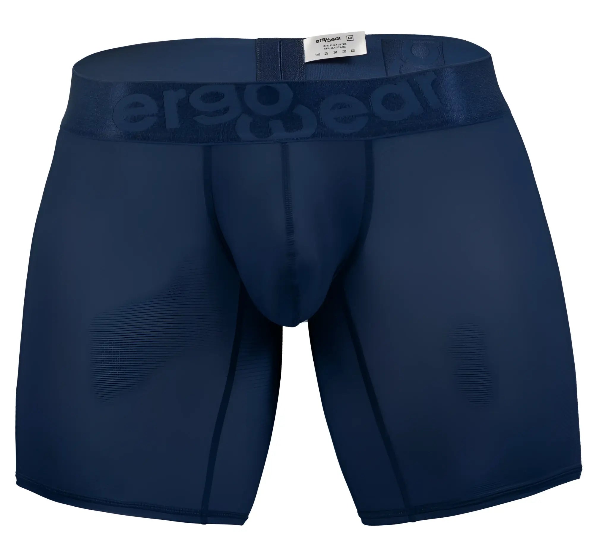 Navy blue ergo wear ew1815 max bold se ergonomic boxer briefs with matching embossed logo waistband