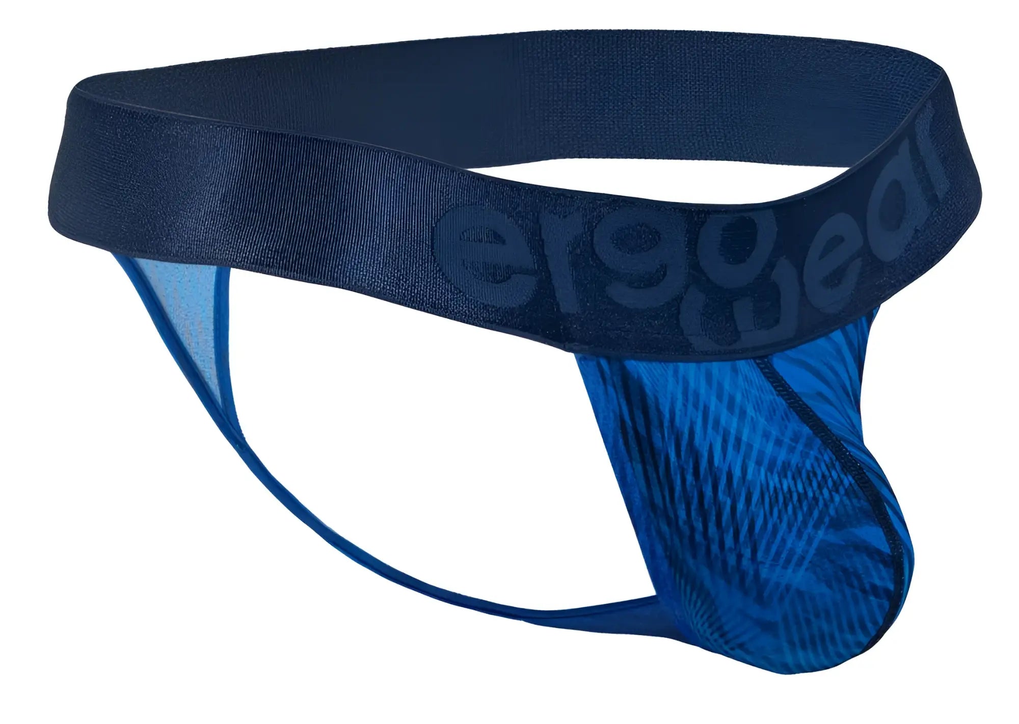 Ergo wear ew1816 max bold se navy blue ergonomic g-string brief with textured mesh and ergo gear logo on waistband