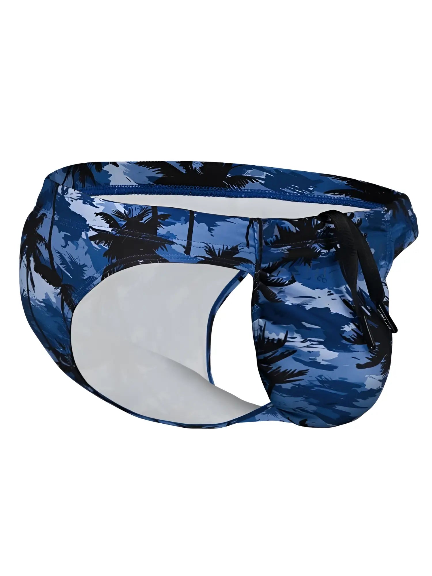ErgoWear EW1824 FEEL SW dark blue and black palm print swim bikini with white interior lining for swimwear use