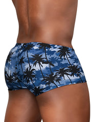 Ergowear ew1825 feel sw dark blue palms swim trunks with blue and black palm tree pattern for swimming
